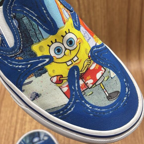 Vans Classic Slip-on SpongeBob Blue Aloha Bob - Size Men’s 5 / Women's 6.5 - Picture 10 of 10
